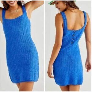Free People Beach Short & Sweet Mini Dress Blue Size Small